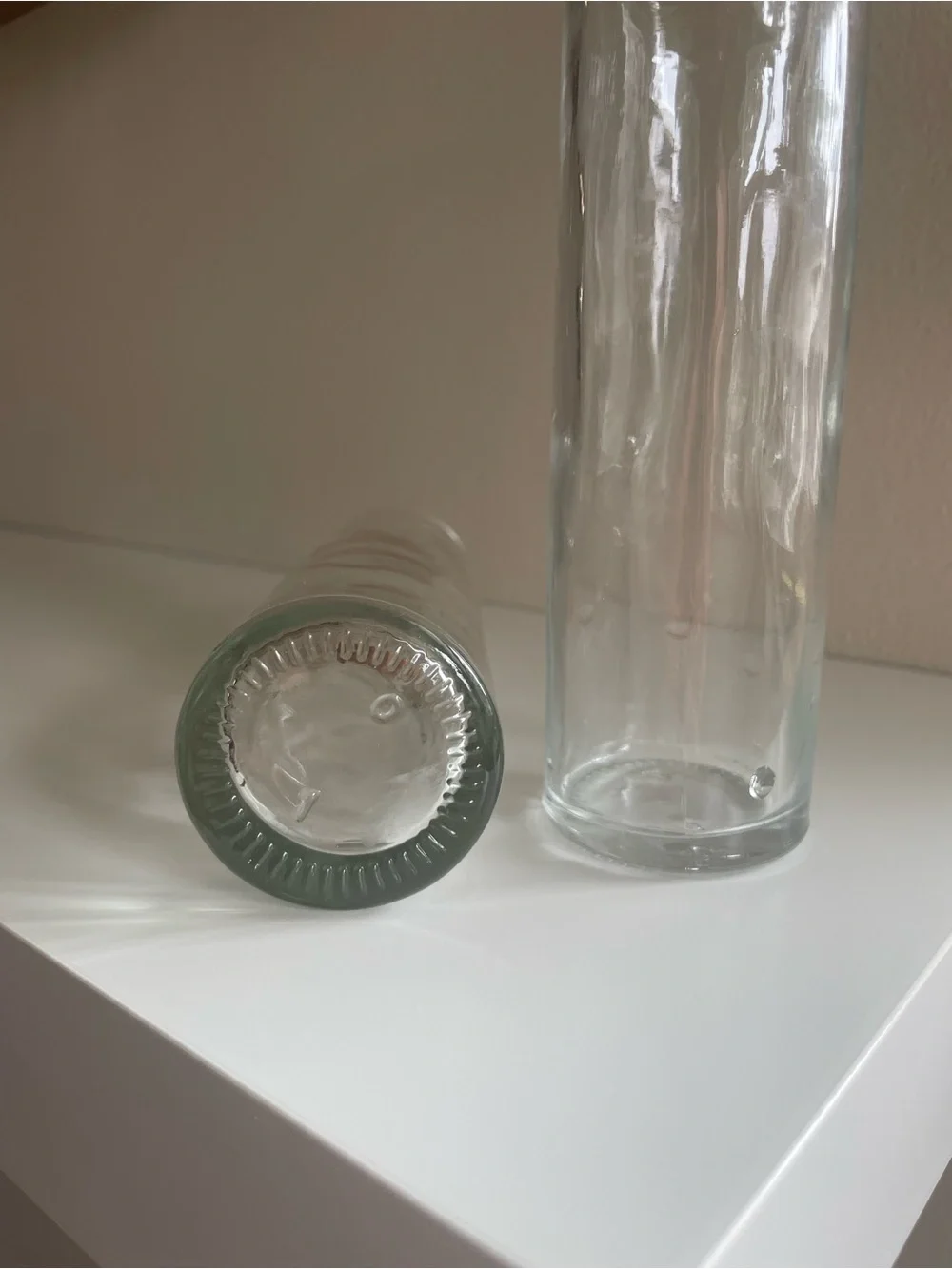 Vintage Clear Glass Apothecary Bottles with Cork Lids - Set of 2